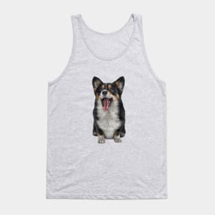 Drawing Dog Welsh Corgi black Tank Top